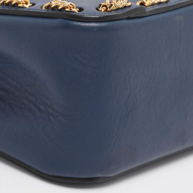 Pre Owned Chloe Elsie Small Blue Leather Shoulder Bag