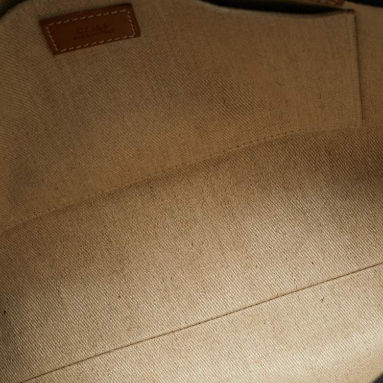 Pre Owned Chloé Woody Medium Black/Brown Canvas and Leather Tote