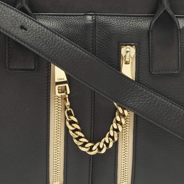 Pre Owned Chloé Cate Black Leather Tote