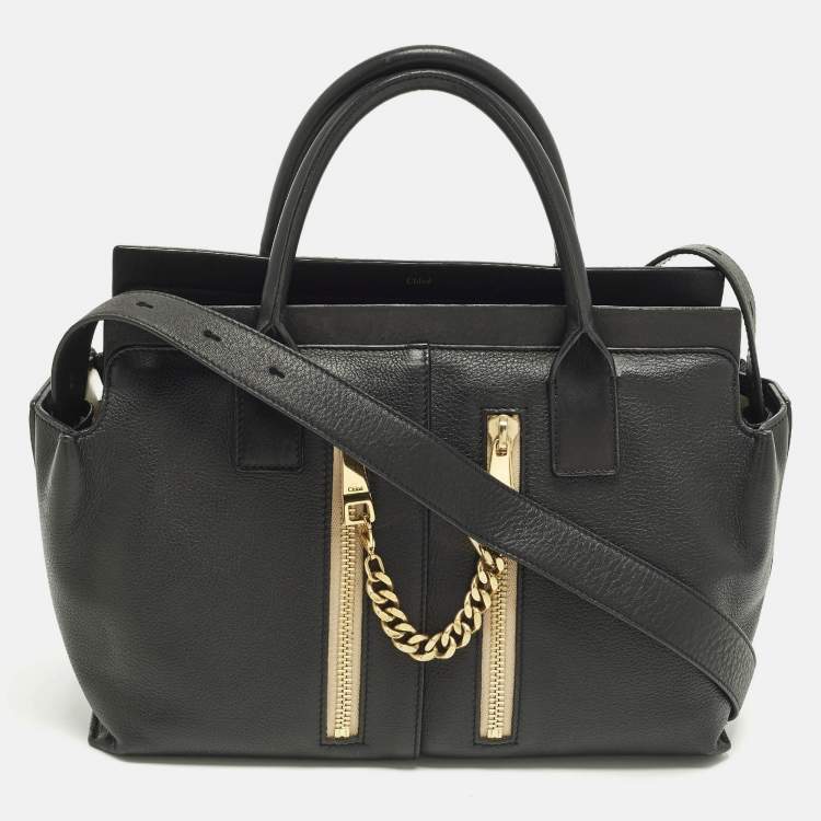 Pre Owned Chloé Cate Black Leather Tote