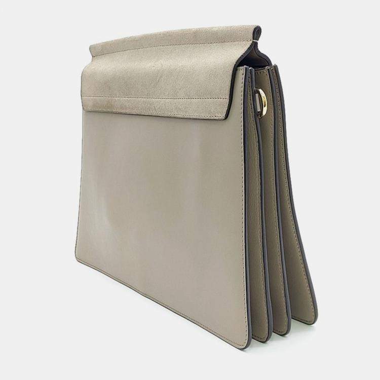 Pre Owned Chloe Brown Leather and Suede Payback Large