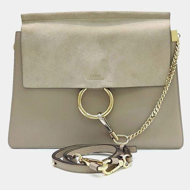 Pre Owned Chloe Brown Leather and Suede Payback Large