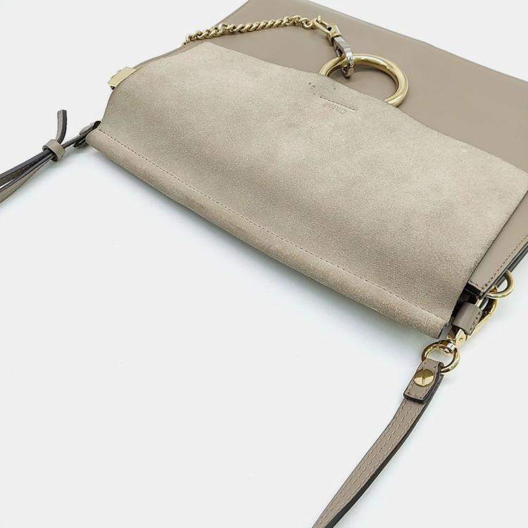 Pre Owned Chloe Brown Leather and Suede Payback Large