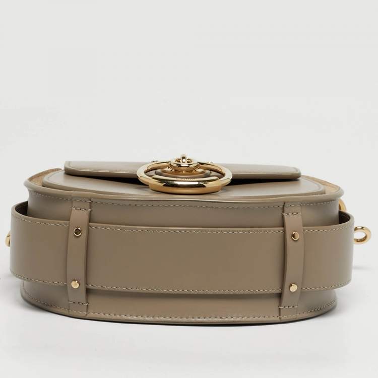 Pre Owned Chloe Tess Small Grey Leather and Suede Shoulder Bag