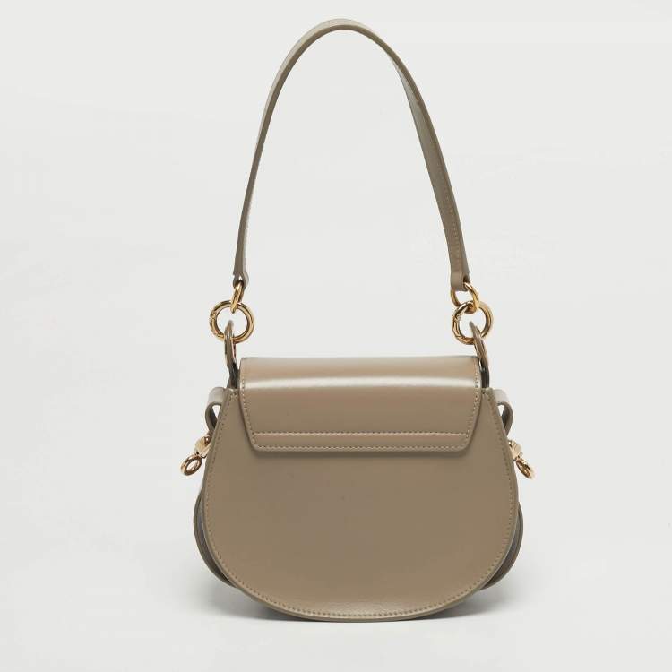 Pre Owned Chloe Tess Small Grey Leather and Suede Shoulder Bag