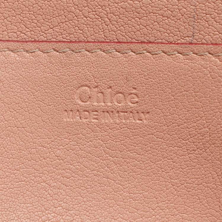 Pre Owned Chloe Elsie Small Pink Perforated Leather Shoulder Bag