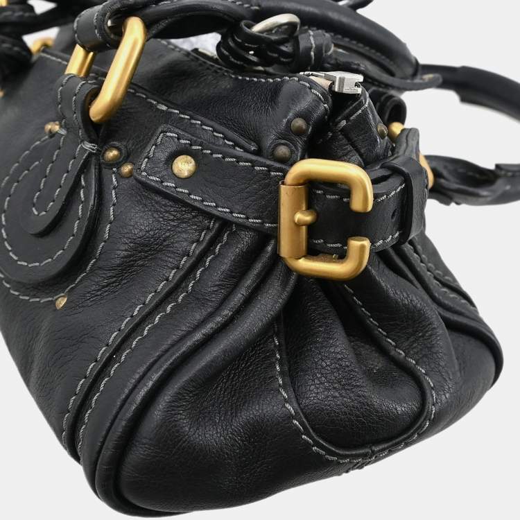 Pre Owned Chloe Paddington Mini Black Leather Shoulder Bag