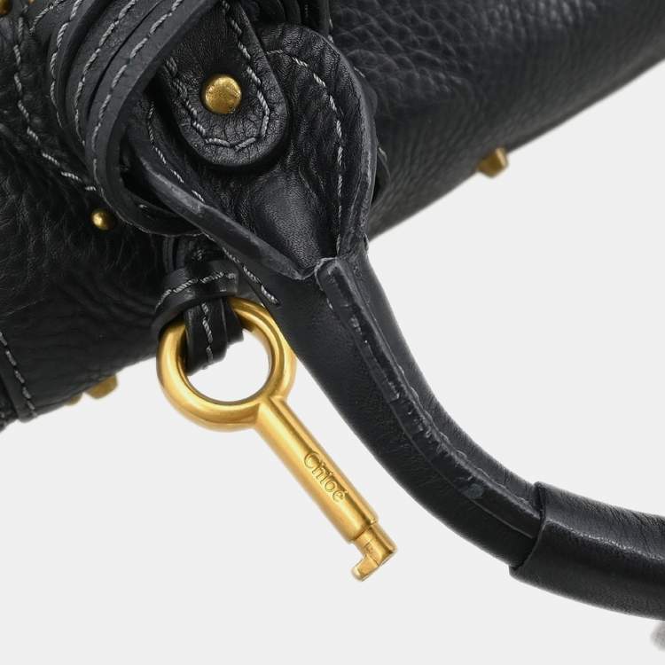 Pre Owned Chloe Paddington Mini Black Leather Shoulder Bag