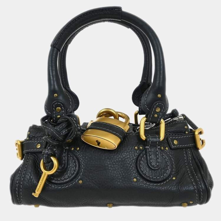 Pre Owned Chloe Paddington Mini Black Leather Shoulder Bag