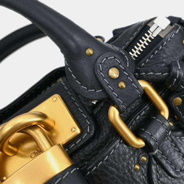 Pre Owned Chloe Paddington Mini Black Leather Shoulder Bag
