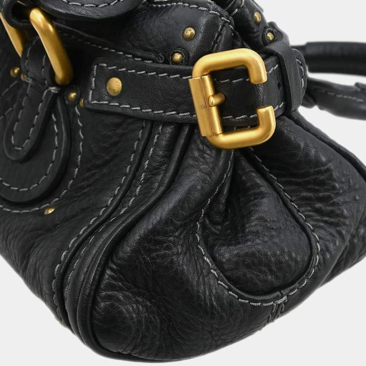 Pre Owned Chloe Paddington Mini Black Leather Shoulder Bag