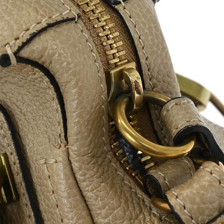 Pre Owned Chloe Paraty Beige Calfskin Leather Top Handle Bag