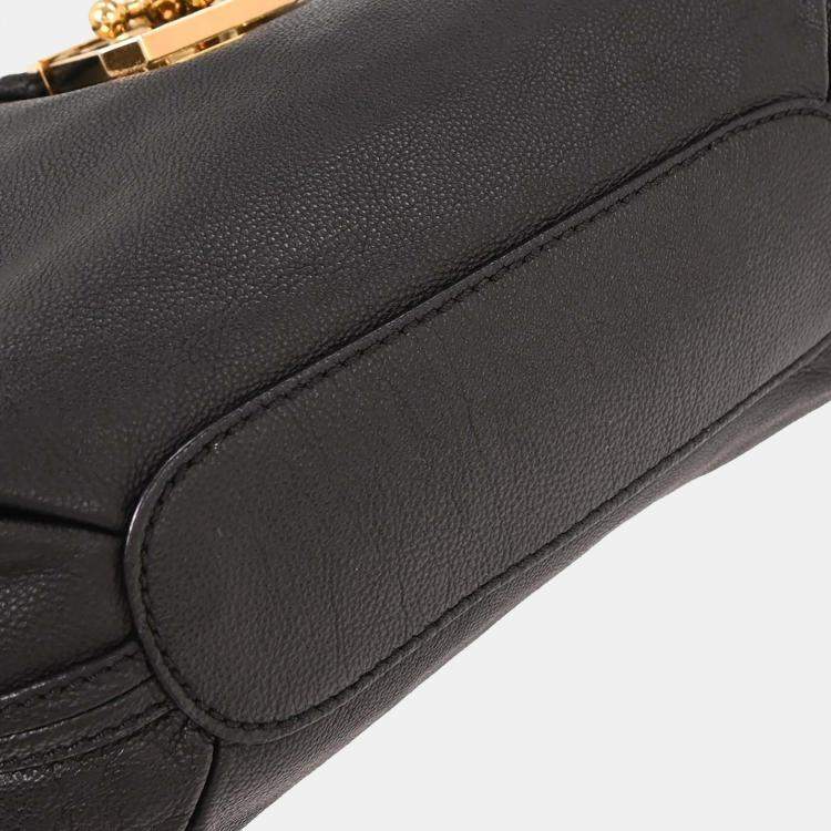 Pre Owned Chloe Elsie Black Leather Shoulder Bag