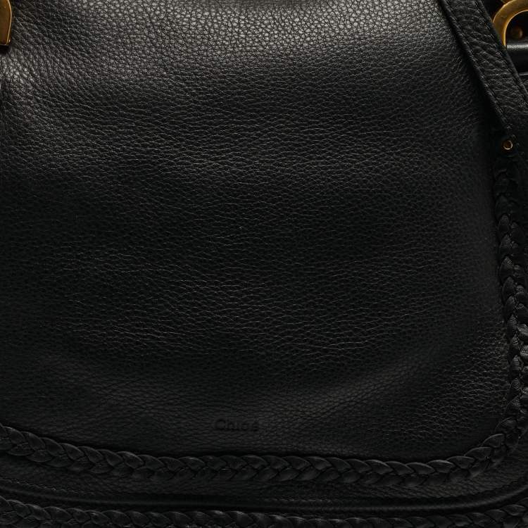 Pre Owned Chloe Marcie Large Black Leather Satchel