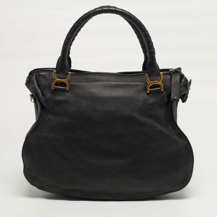 Pre Owned Chloe Marcie Large Black Leather Satchel