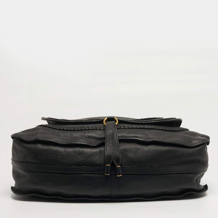 Pre Owned Chloe Marcie Large Black Leather Satchel
