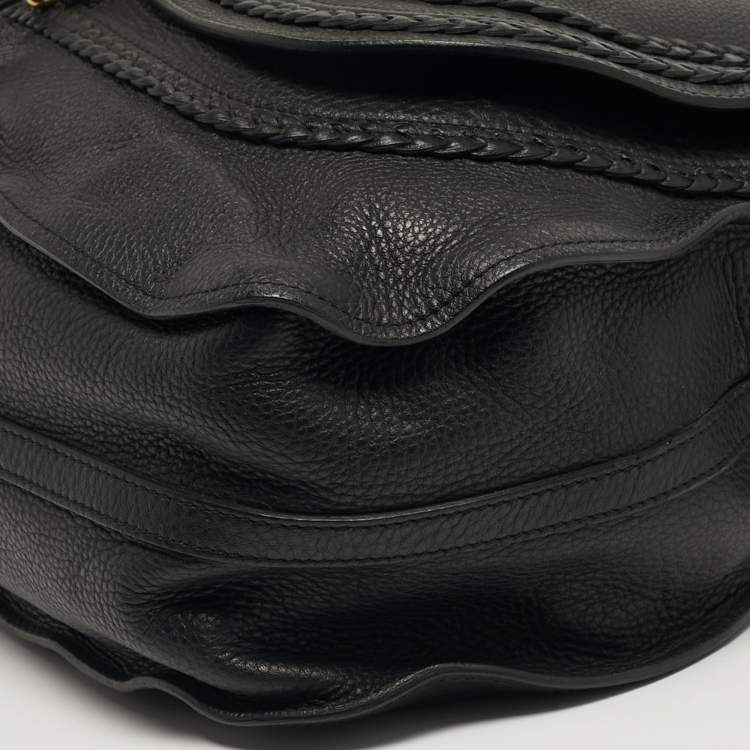 Pre Owned Chloe Marcie Large Black Leather Satchel