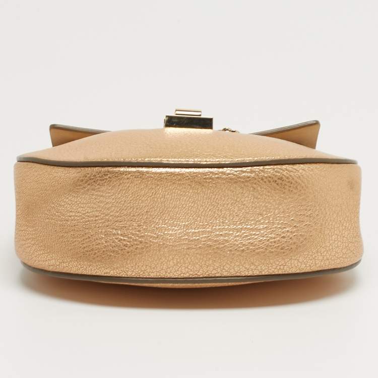 Pre Owned Chloé Drew Small Metallic Leather Shoulder Bag