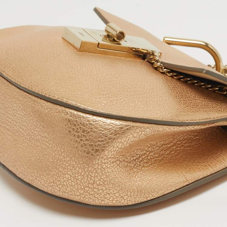 Pre Owned Chloé Drew Small Metallic Leather Shoulder Bag
