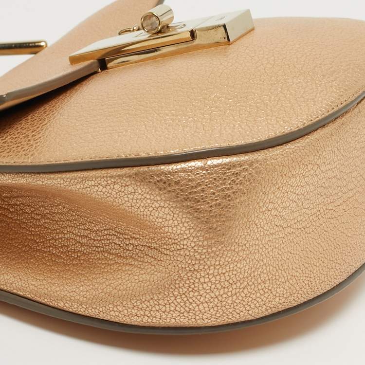 Pre Owned Chloé Drew Small Metallic Leather Shoulder Bag