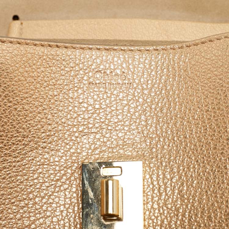 Pre Owned Chloé Drew Small Metallic Leather Shoulder Bag