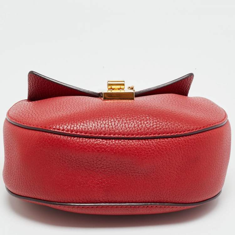 Pre Owned Chloé Drew Small Red Leather Shoulder Bag