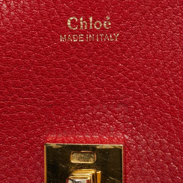 Pre Owned Chloé Drew Small Red Leather Shoulder Bag