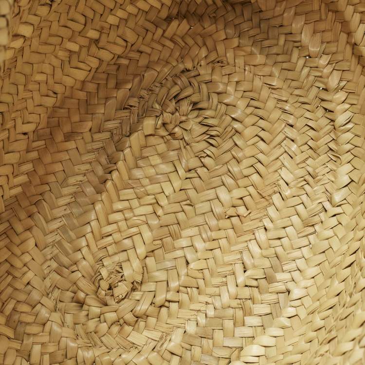 Pre Owned Chloé Sense Cream/Beige Leather and Raffia Tote