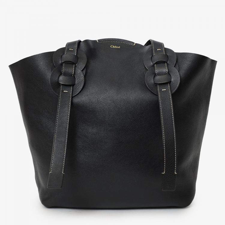 Pre Owned Chloe Black Darryle Tote Bag