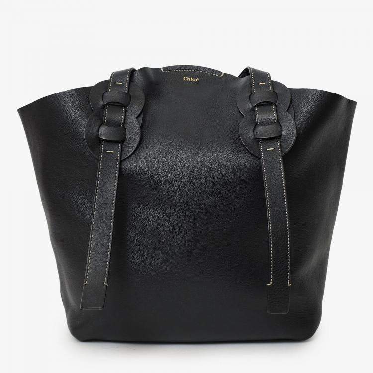 Pre Owned Chloe Black Darryle Tote Bag
