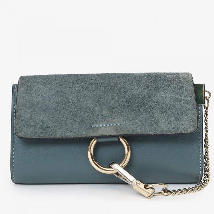 Pre Owned Chloe Green Suede/Leather Small Faye Bag