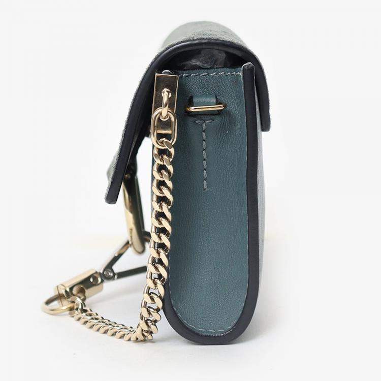 Pre Owned Chloe Green Suede/Leather Small Faye Bag