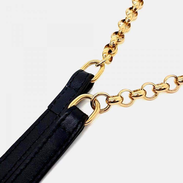 Pre Owned Chloe Navy Blue Leather C Chain Crossbody Bag