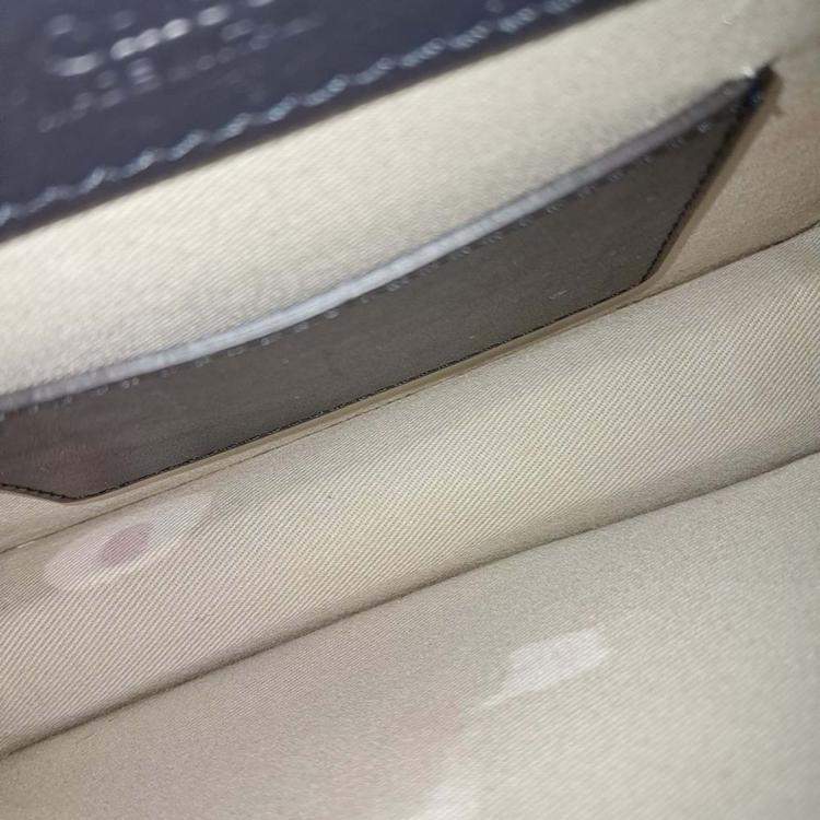 Pre Owned Chloe Navy Blue Leather C Chain Crossbody Bag