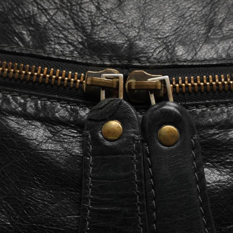 Pre Owned Chloe Bay Large Black Leather Hobo