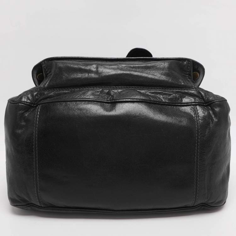 Pre Owned Chloe Bay Large Black Leather Hobo