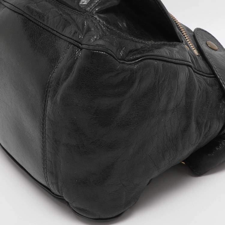 Pre Owned Chloe Bay Large Black Leather Hobo