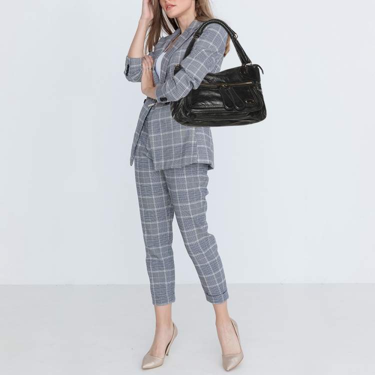 Pre Owned Chloe Bay Large Black Leather Hobo