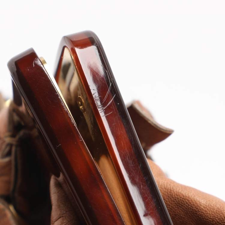 Pre Owned Chloe Beige Leather Frame Shoulder Bag