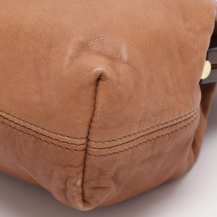 Pre Owned Chloe Beige Leather Frame Shoulder Bag