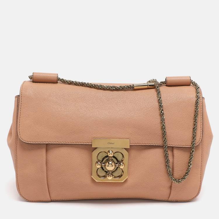 Pre Owned Chloé Elsie Medium Pink Leather Shoulder Bags