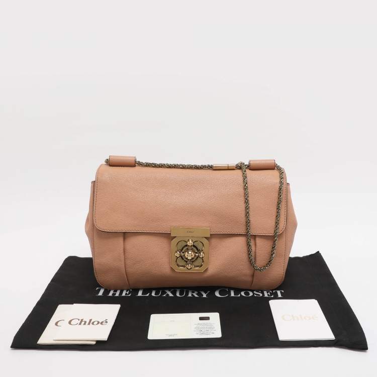 Pre Owned Chloé Elsie Medium Pink Leather Shoulder Bags