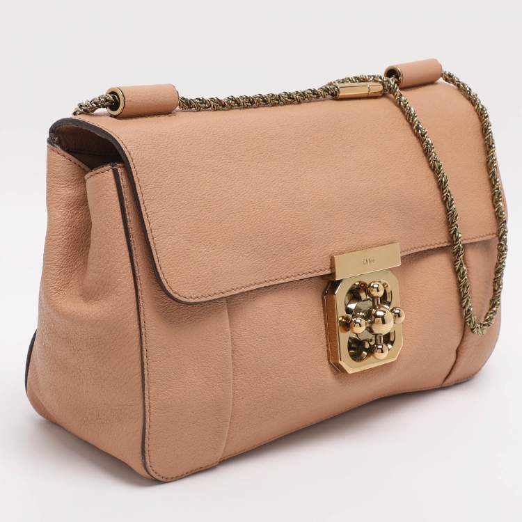 Pre Owned Chloé Elsie Medium Pink Leather Shoulder Bags