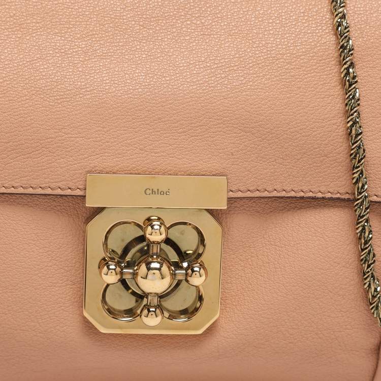Pre Owned Chloé Elsie Medium Pink Leather Shoulder Bags