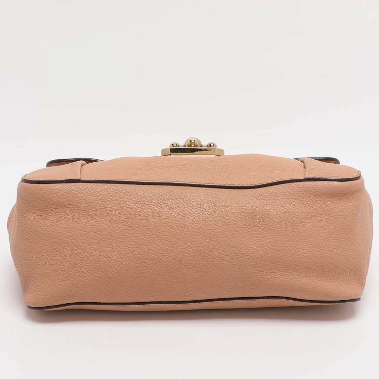 Pre Owned Chloé Elsie Medium Pink Leather Shoulder Bags