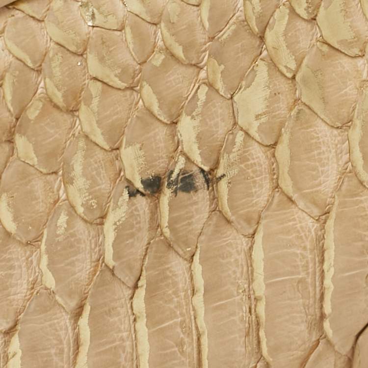 Pre Owned Chloe Elsie Small Beige/Gold Python Shoulder Bag