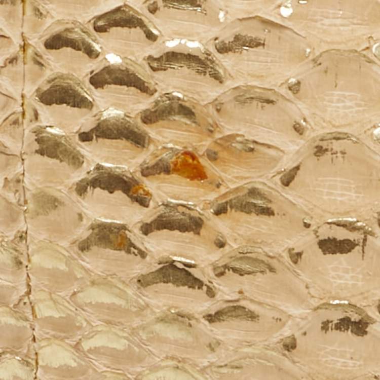 Pre Owned Chloe Elsie Small Beige/Gold Python Shoulder Bag