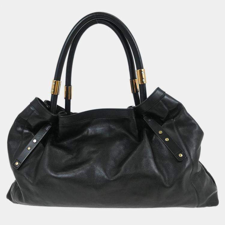 Pre Owned Chloe Black Victoria Tote Handbag