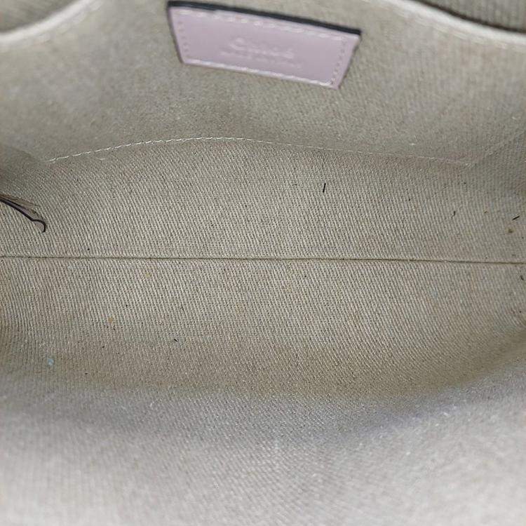 Pre Owned Chloe Beige Canvas Woody Bag Small