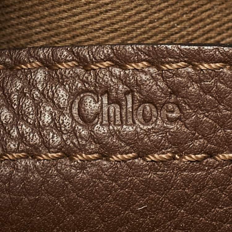 Pre Owned Chloe Marcie Medium Dark Brown Leather Crossbody Bag